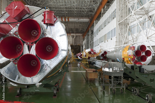 Photo: Soyuz space rocket assembly building. Baikonur Cosmodrome Soyuz space rocket assembly building. Baikonur Cosmodrome