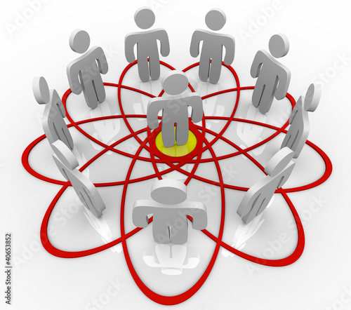 Illustration: Venn Diagram Many People One Person in Center Venn Diagram Many People One Person in Center