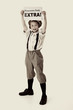 Foto: vintage newsboy with newspaper vintage newsboy with newspaper