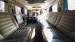 Just Married Young Couple Inside Limo