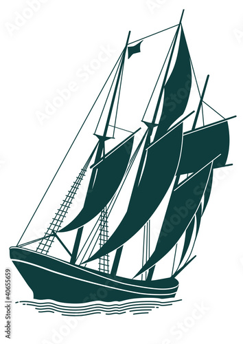 Vektor: altes Segelschiff altes Segelschiff