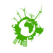 montage terre éolienne vert