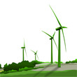 champ éolienne nature