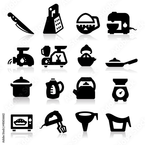 Vector: Kitchen utensil icons set – Elegant series Kitchen utensil icons set – Elegant series
