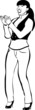 sketch of a girl singing and clapping