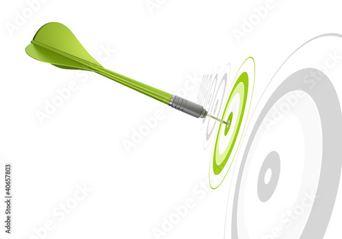 Illustration: green dart hitting the center of a target green dart hitting the center of a target