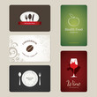 Set of 5 detailed business cards. For cafe and restaurant