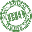 Grunge bio 100 percent natural rubber stamp, illustration