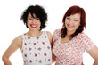 Two happy woman posing