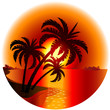 Sunset on a tropical island