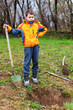 Boy digging in the ground