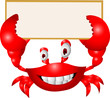 Crab with blank sign