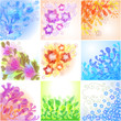 Set of floral backgrounds Set of floral backgrounds