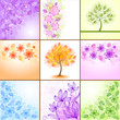 Set of vintage floral backgrounds Set of vintage floral backgrounds