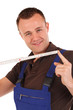 Handwerker mit Meterstab
