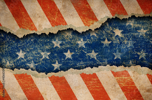 Photo: Grunge ripped paper USA flag pattern Grunge ripped paper USA flag pattern