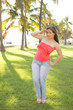 Sexy woman posing in the park