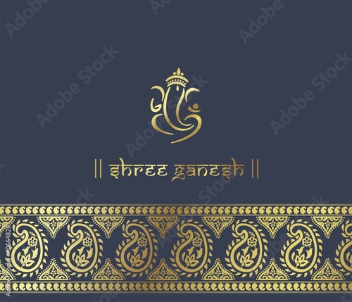 Ganesha traditional Hindu wedding card design India