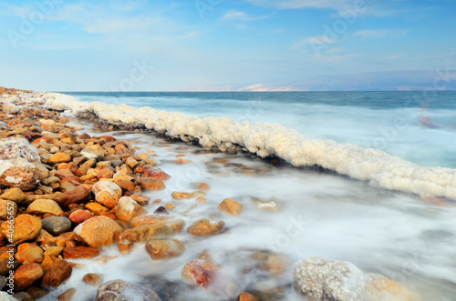 Photo: Dead Sea Shore near Ein Gedi, Israel Dead Sea Shore near Ein Gedi, Israel