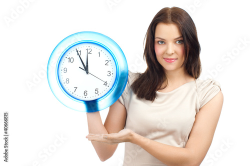 Photo: Woman with clock Woman with clock