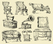 old times-original hand drawn set