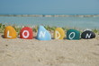 London on coloured pebbles