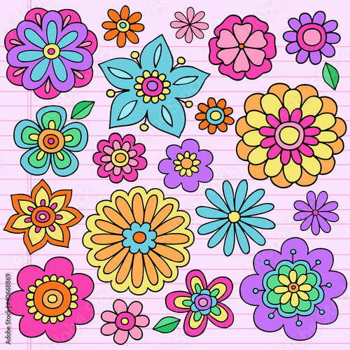 Vector: Flower Power Groovy Psychedelic Doodles Vector Flower Power Groovy Psychedelic Doodles Vector