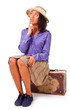 Easy latin american girl travels. Retro.