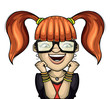 Emotional happy girl with glasses