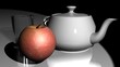 Apple, Teapot and an empty glass