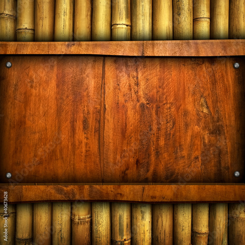 Photo: wood board with bamboo wood board with bamboo