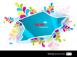 A fényképek részletei Blue speech bubble for your text.