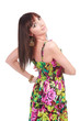 Woman in a bright summer dress