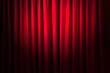 Brightly lit curtains in theatre concept