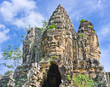 Entrance in Angkor Area on Blue Sky Background, Cambodia