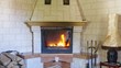 Traditional fireplace