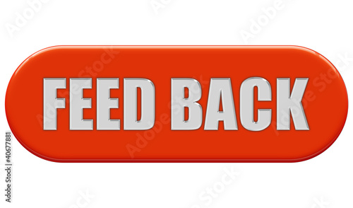 Illustration: Button orange Seiten rund FEED BACK Button orange Seiten rund FEED BACK