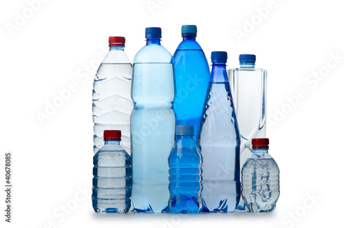 Photo: Drinking Water in bottles on white Drinking Water in bottles on white