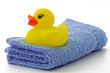 badeente auf badetuch