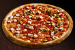 Pizza ai frutti di mare with calamari, shrimps - isolated Pizza ai frutti di mare with calamari, shrimps - isolated