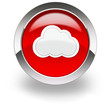 Illustration: red cloud computing icon red cloud computing icon
