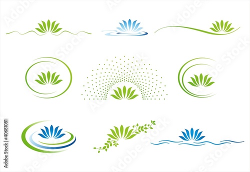 Vektor: water lily , Buddha , Eco friendly business logo design water lily , Buddha , Eco friendly business logo design