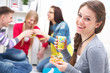 Foto: teens party with pizza teens party with pizza