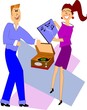 teens playing records from the fifties and dancing