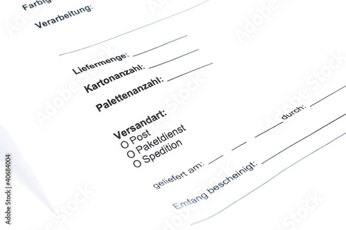 Photo: Lieferschein Lieferschein