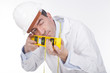 engineer using a level