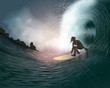 surfer and wave