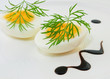 Gekochte Eier mit Dill
