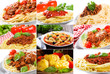 canvas print picture - pasta collage