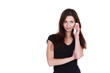 junge frau am telefon